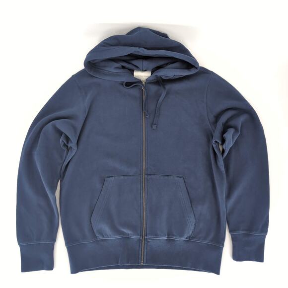 American Eagle Navy Blue Relaxed Fit Full Zip Hooded Sweatshirt Hoodie - Size M - Picture 4 of 10